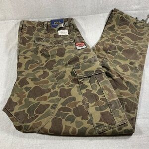 POLO RALPH LAUREN Explorer Voyager CANVAS CARGO CAMO PANTS SIZE 36xL32  NWT